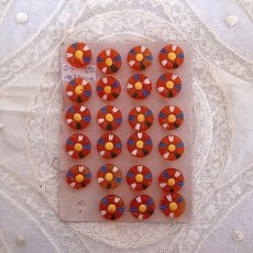 画像1: チェコ ガラス ボタン ハンドペイント オレンジ (1)