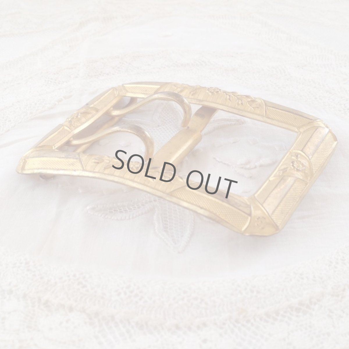 画像8: フランス バックル 四角 花 レリーフ (8)