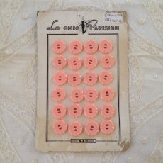 画像1: フランス プラスチック ボタン ピンク (1)