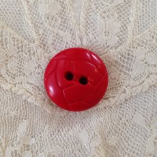 画像3: フランス プラスチック ボタン 赤色 模様 (3)