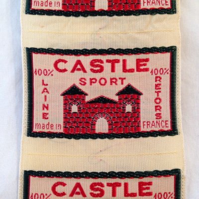 画像1: フランス 布タグ ヴィンテージ お城 CASTLE ３枚セット