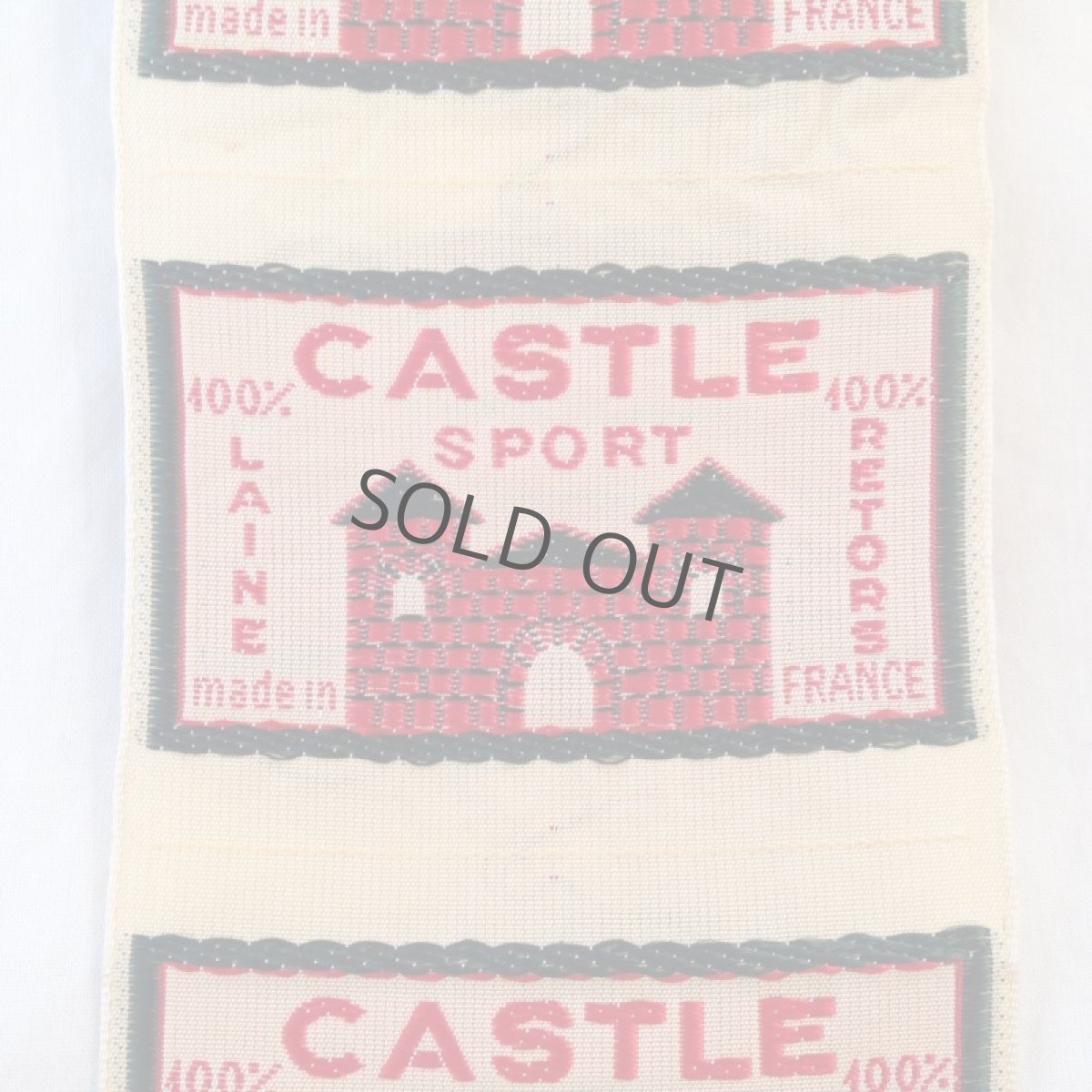 画像2: フランス 布タグ ヴィンテージ お城 CASTLE ３枚セット (2)