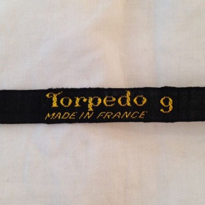 画像1: フランス 布タグ ヴィンテージ Torpedo9 黒イエロー ３枚セット