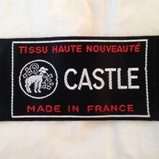 画像2: ＊完売＊フランス 布タグ ヴィンテージ CASTLE やぎ? 黒白赤 2枚セット (2)