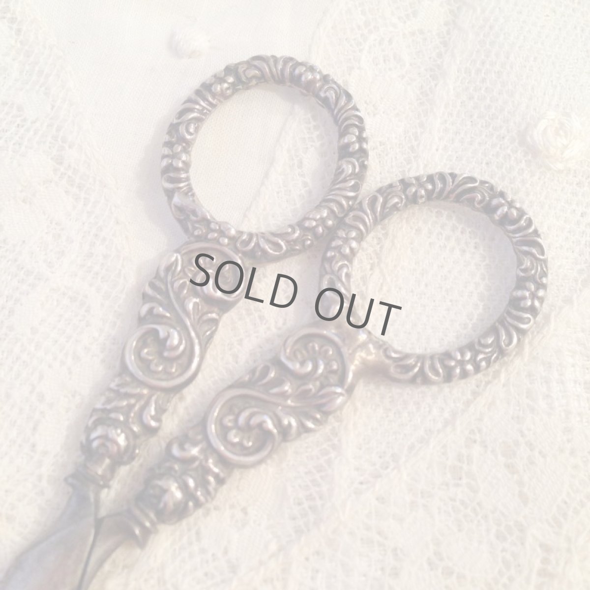 画像5: イギリス シルバー ソーイング ハサミ (5)