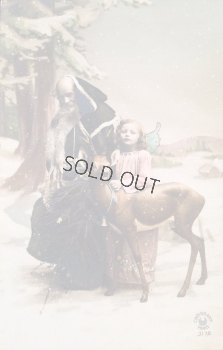 画像2: フランス カード クリスマス サンタと妖精  1913年 (2)