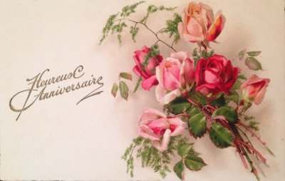 画像1: フランス カード アニバーサリー 薔薇