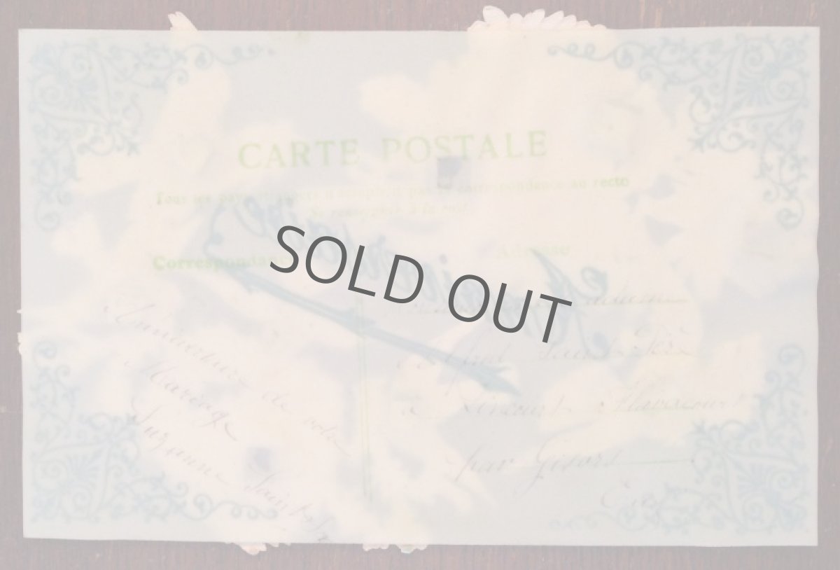 画像3: フランス カード セルロイド 鳩 薔薇  (3)