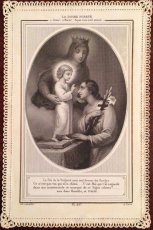 画像2: フランス 教会カード レース マリア ベビーキリスト 十字架 百合 (2)