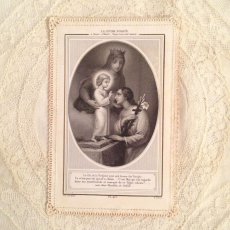 画像1: フランス 教会カード レース マリア ベビーキリスト 十字架 百合 (1)