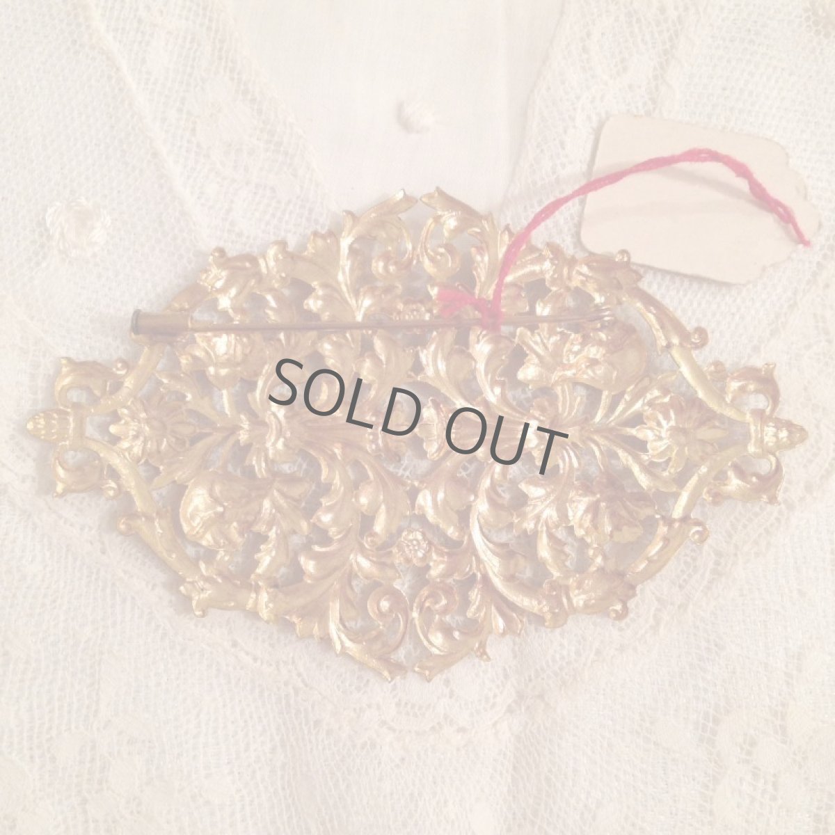 画像4: フランス ブローチ パーツ ゴールド 植物モチーフ 小花 (4)