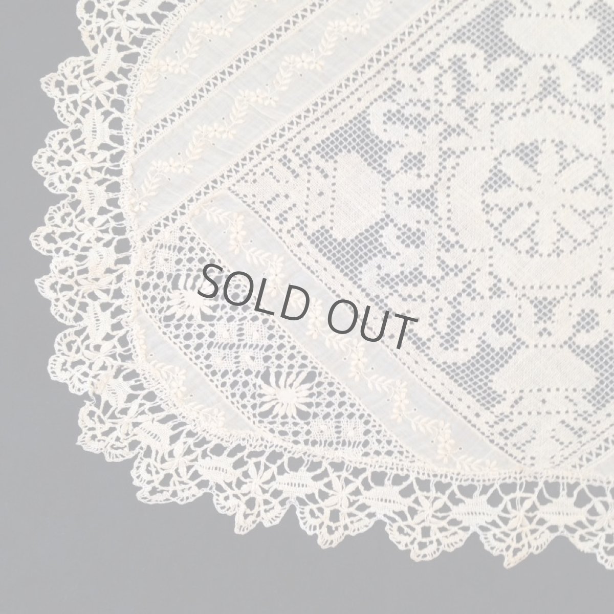 画像4: フランス レース 楕円 花 ベージュ (4)