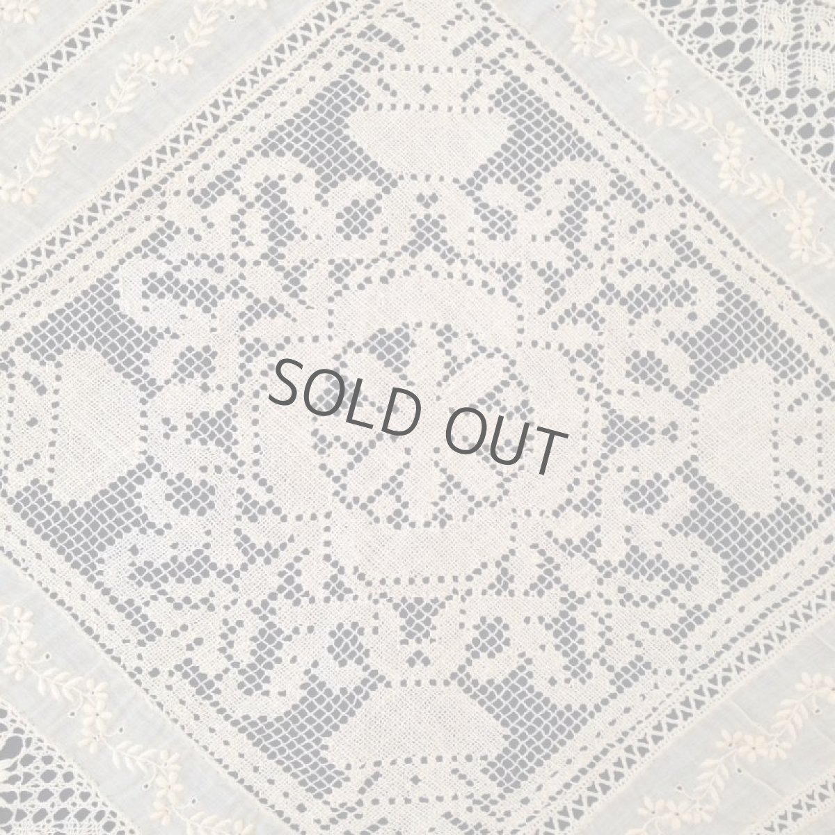 画像8: フランス レース 楕円 花 ベージュ (8)