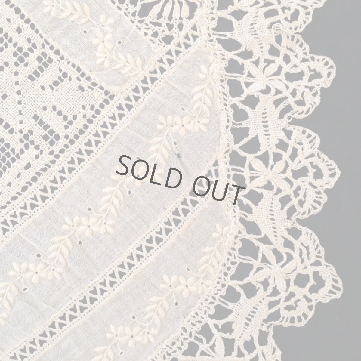 画像6: フランス レース 楕円 花 ベージュ (6)