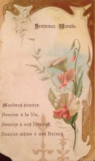 画像2: フランス 教会カード 着彩 花 金彩 1906 (2)