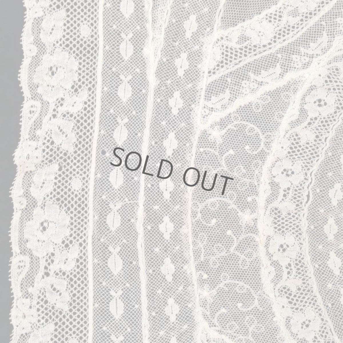 画像10: レース 長方形 植物 生成り (10)