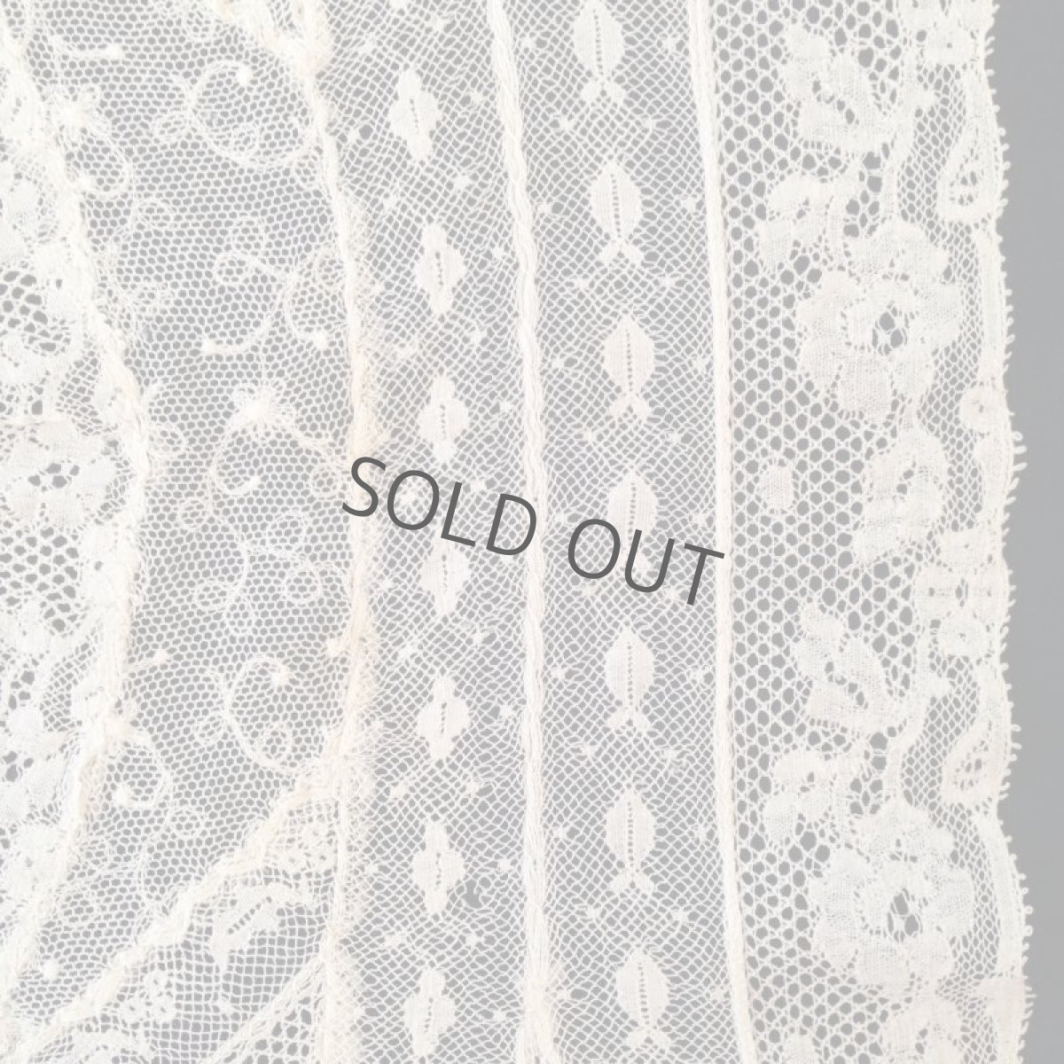 画像13: レース 長方形 植物 生成り (13)