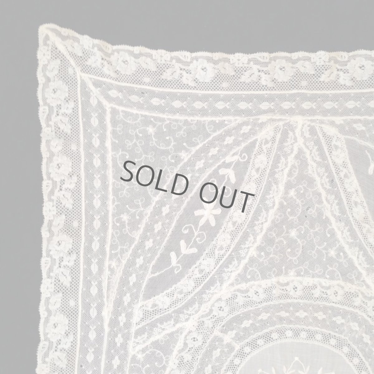 画像7: レース 長方形 植物 生成り (7)