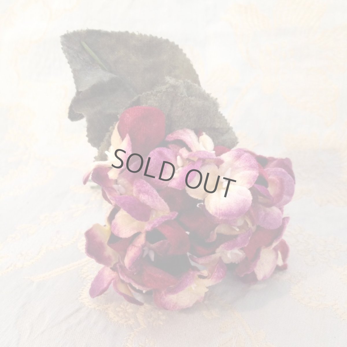 画像4: 布花 ブーケ パンジー 濃いピンクと赤 ベルベット (4)