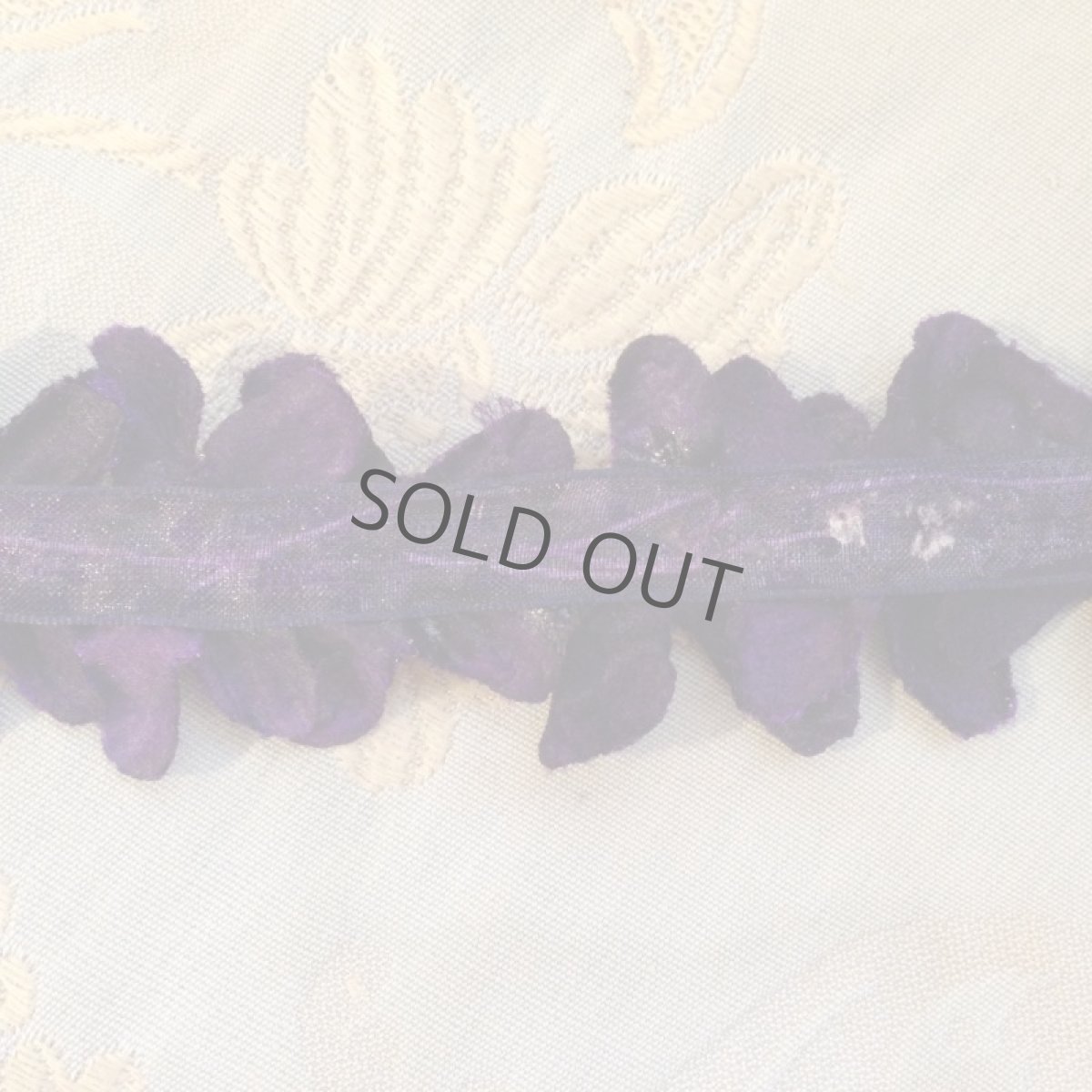 画像3: 布花 リボン ベルベットとオーガンジー 濃い紫 ５pcセット (3)