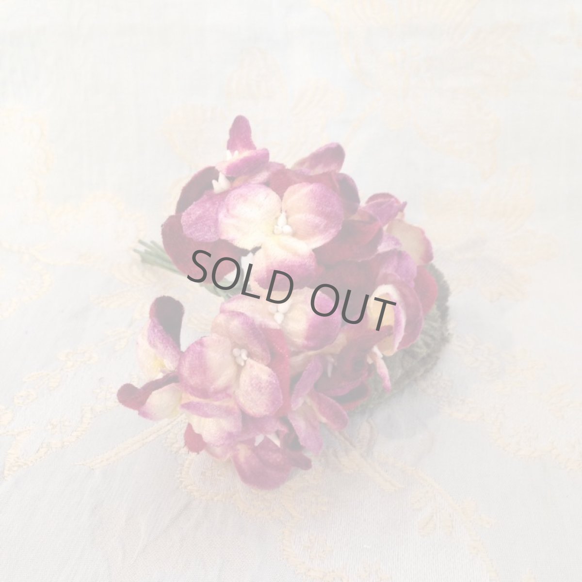 画像2: 布花 ブーケ パンジー 濃いピンクと赤 ベルベット (2)