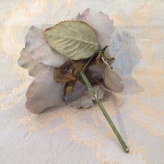 画像3: 布花 ブーケ ベルベットとオーガンジーの花 ブルーグリーン (3)