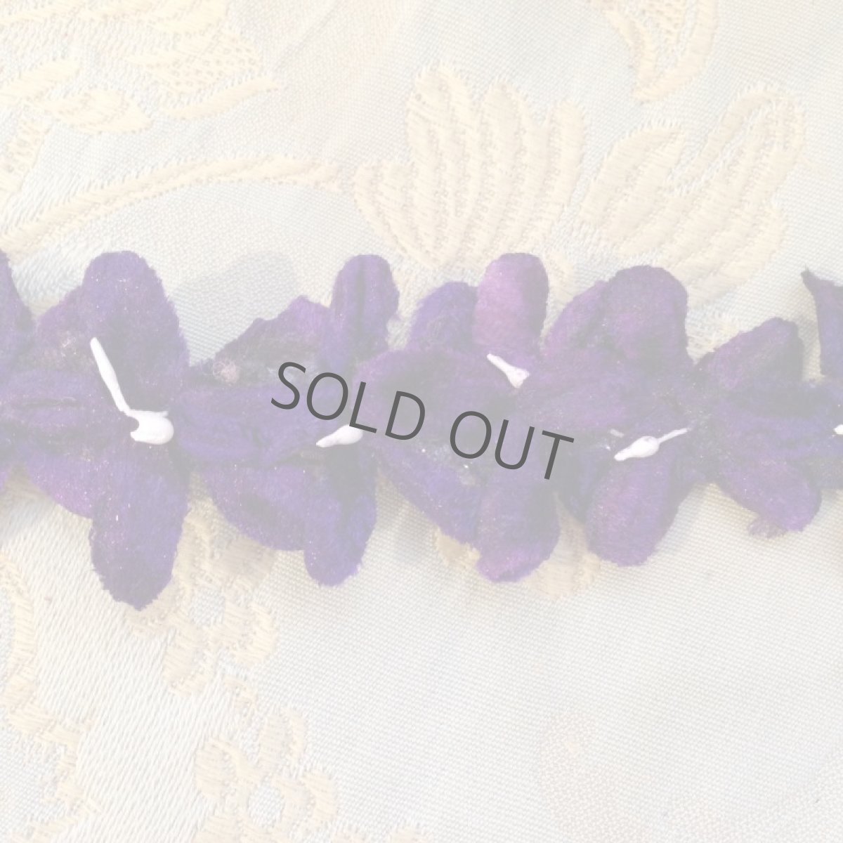 画像2: 布花 リボン ベルベットとオーガンジー 濃い紫 ５pcセット (2)