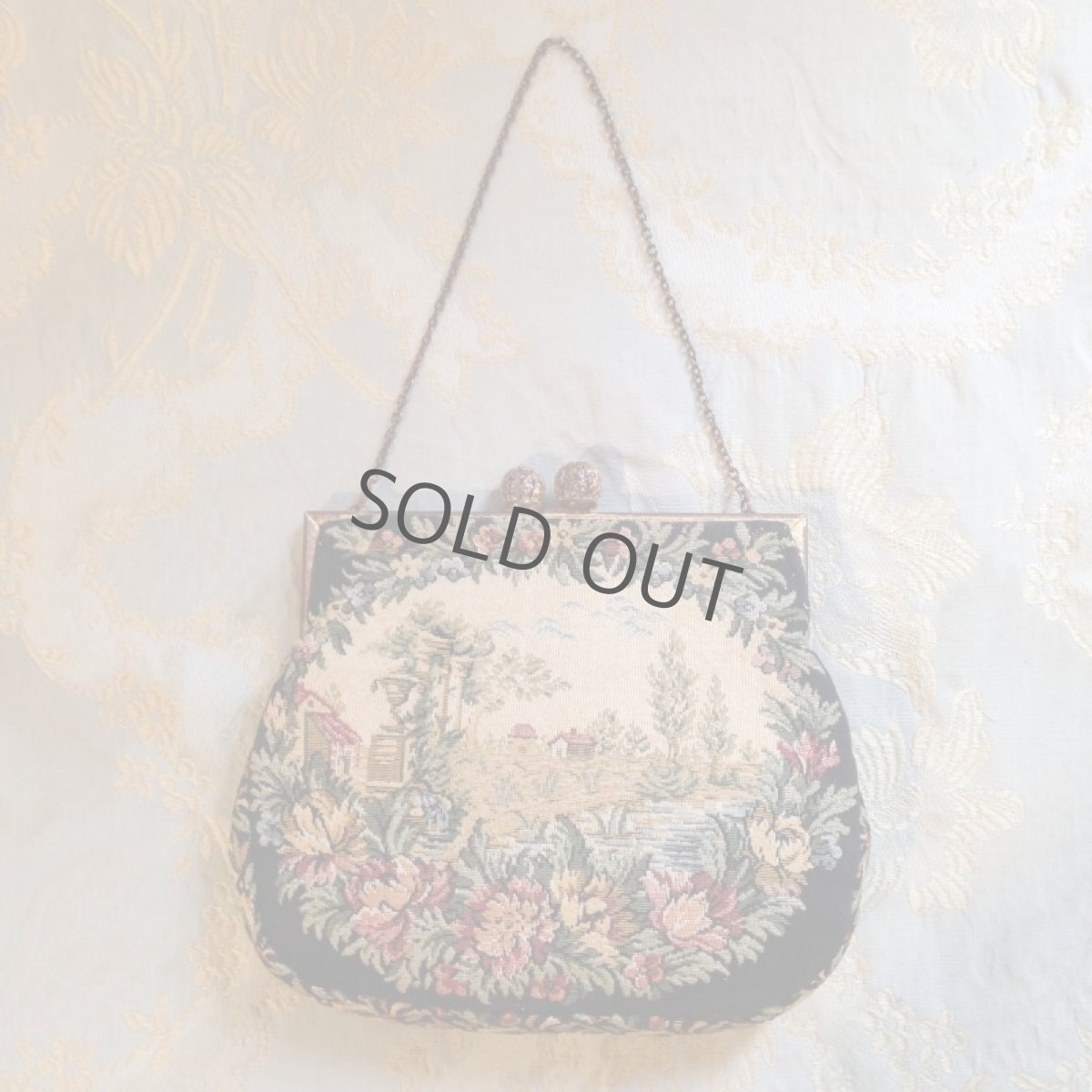 画像2: 夜会Bag フランス製 ブラック 風景 (2)