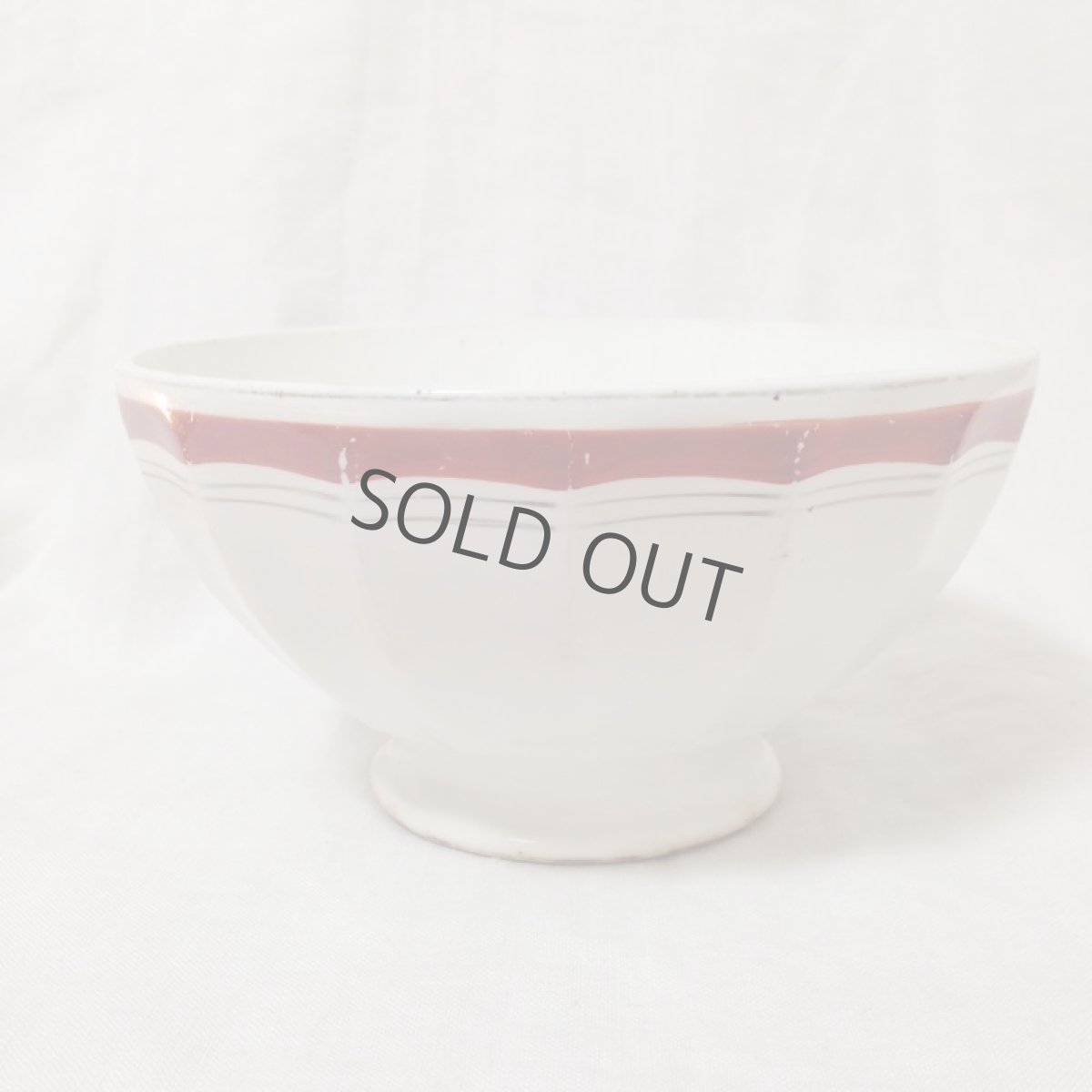 画像2: カフェオレボウル  赤ライン creil? (2)