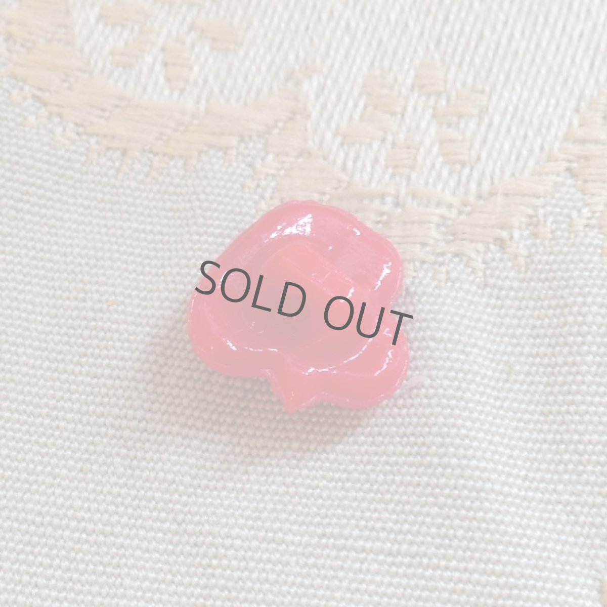 画像2: ガラス ボタン 赤 鳥 (2)