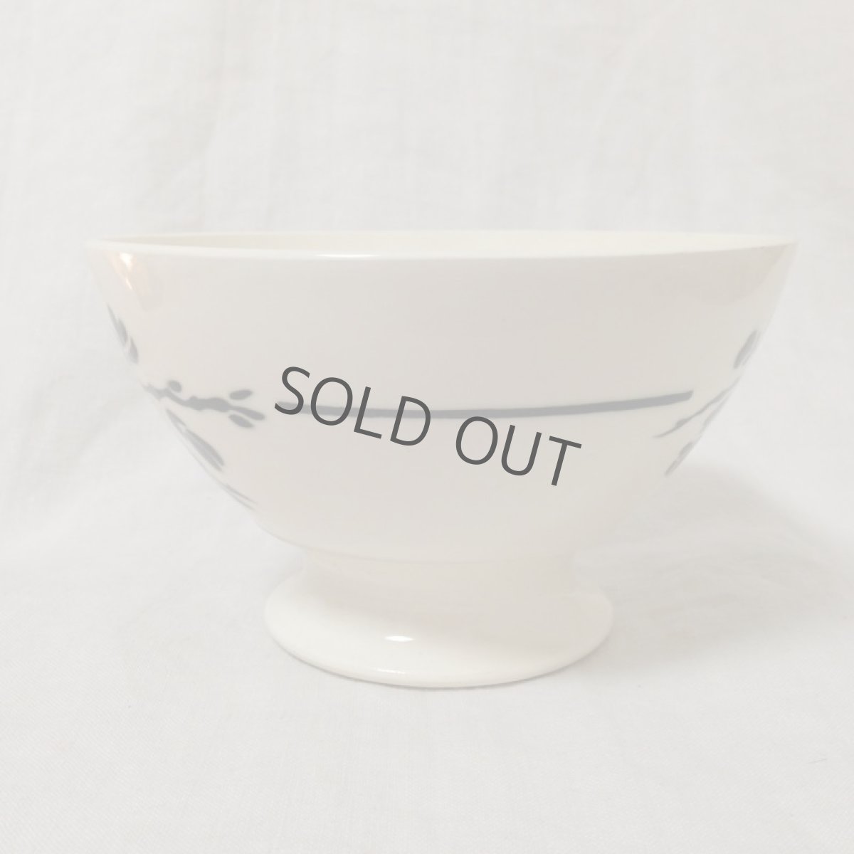 画像2: カフェオレボウル  Badonviller 黒  花 ステンシル (2)