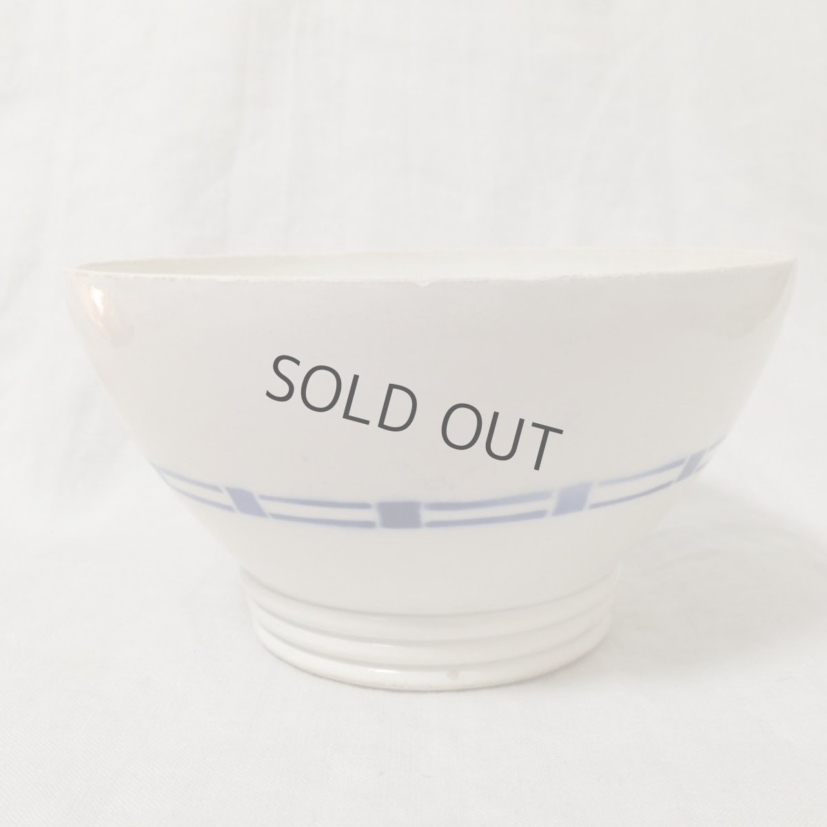 画像3: カフェオレボウル  Digoin＆Sarreguemin ブルー  花 ステンシル ※ヘアラインあり (3)