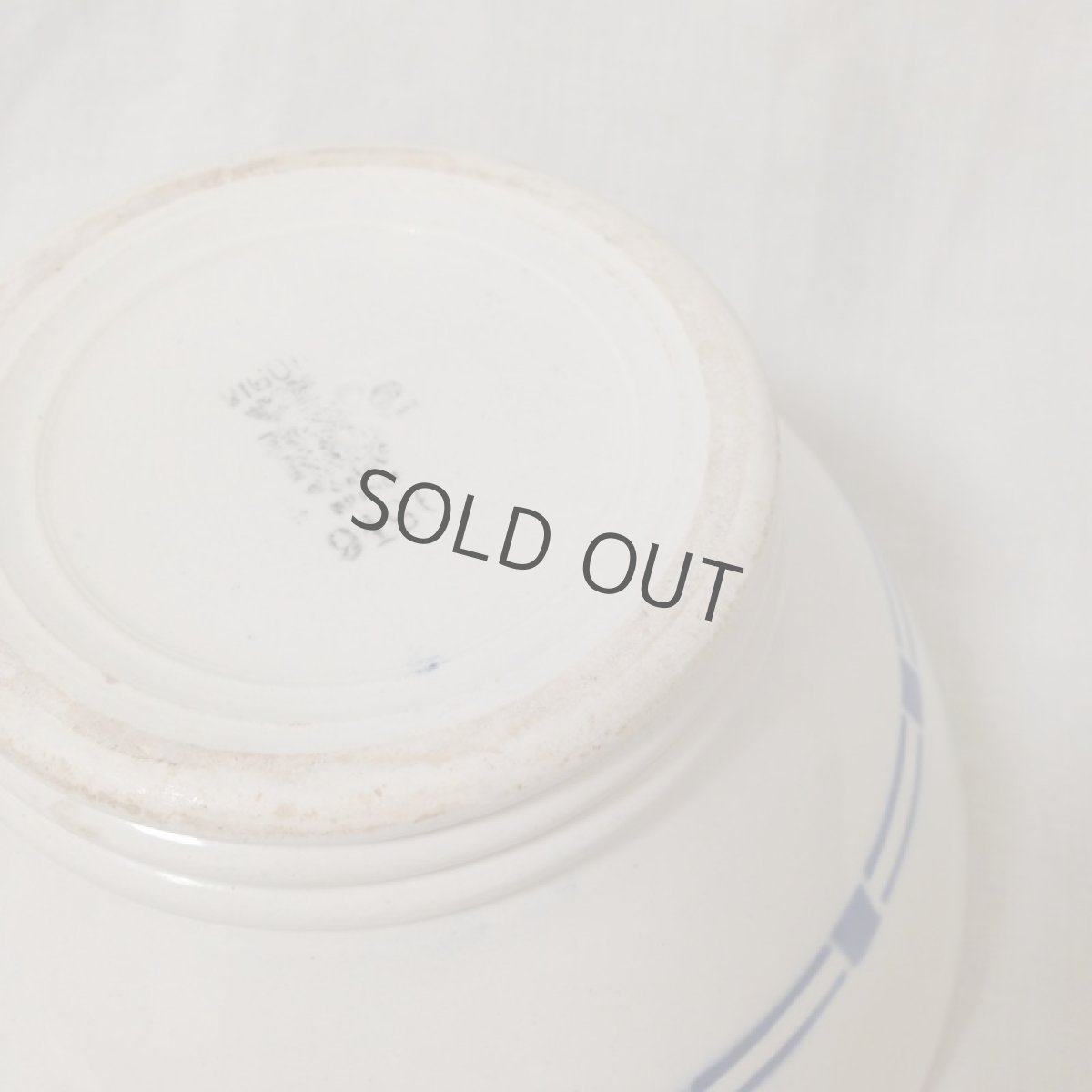 画像10: カフェオレボウル  Digoin＆Sarreguemin ブルー  花 ステンシル ※ヘアラインあり (10)