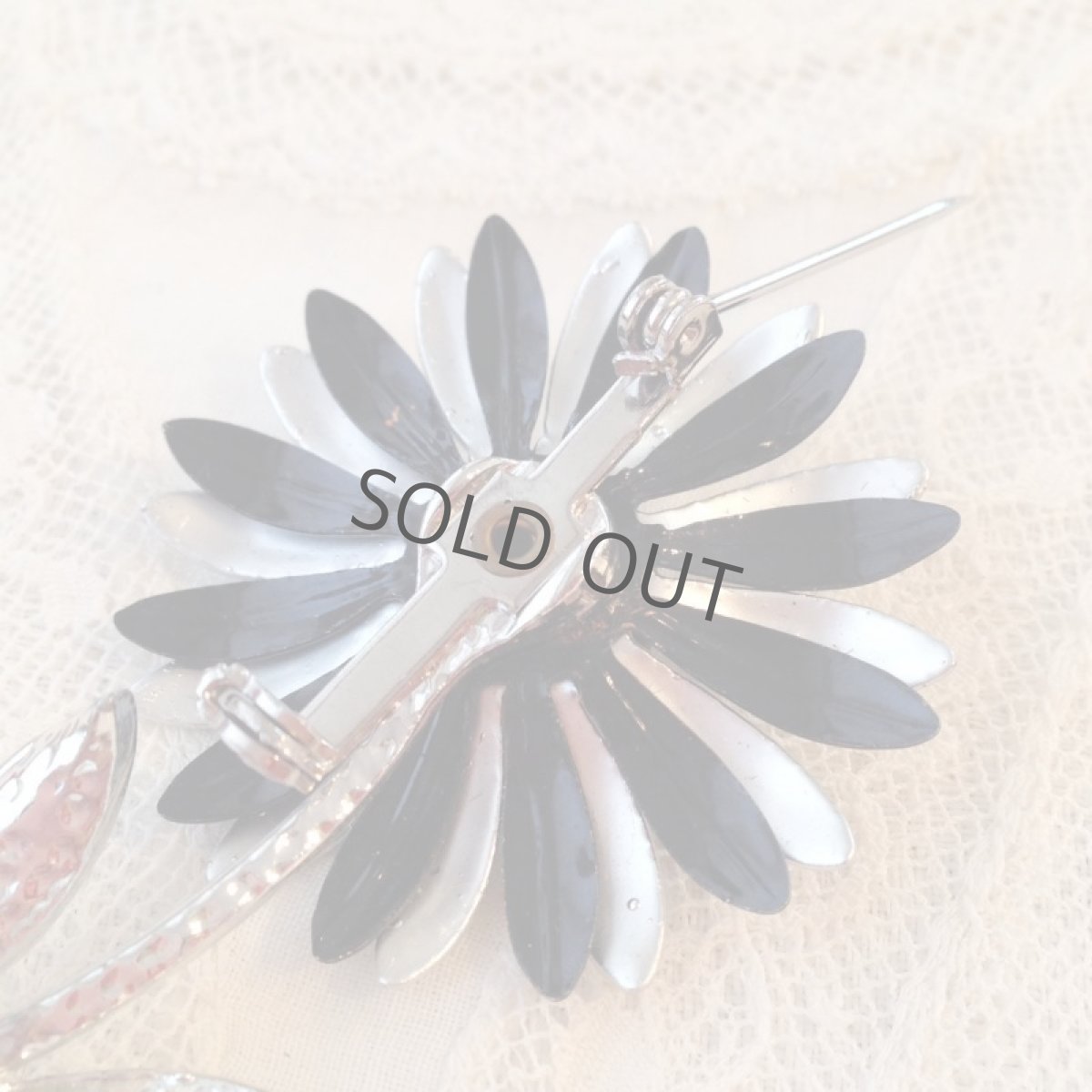 画像4: ＊ブローチ シルバー ブラック エナメル (4)