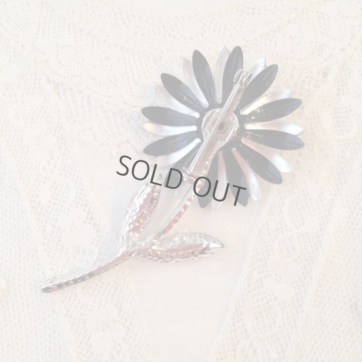 画像2: ＊ブローチ シルバー ブラック エナメル (2)