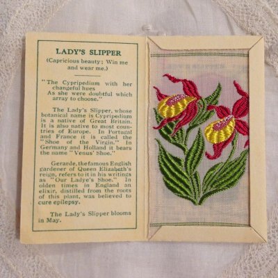 画像1: 広告  シガレットカード シルク刺繍 LADY'S SLIPER
