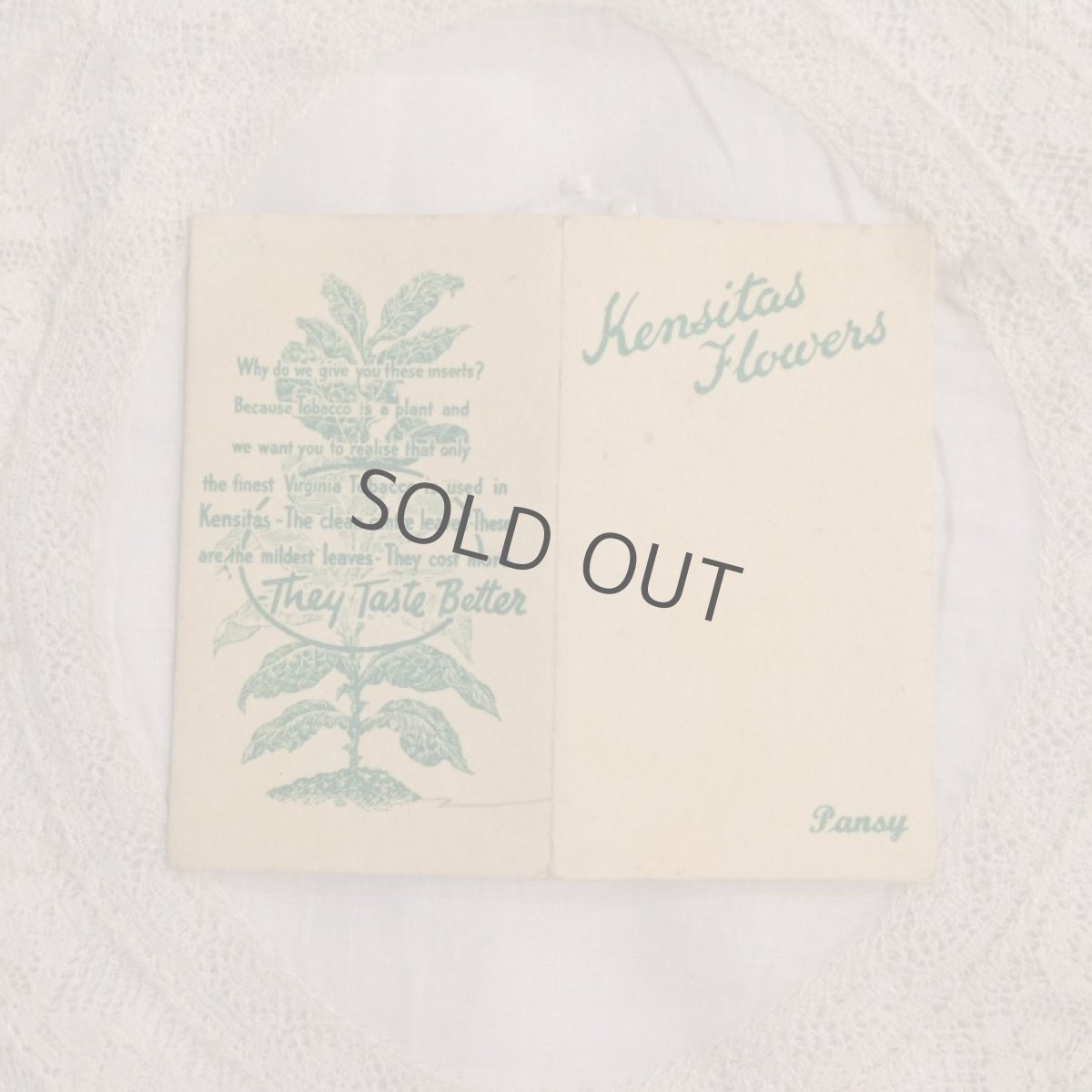 画像2: 広告 シガレットカード シルク刺繍 PANSY (2)
