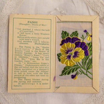 画像1: 広告 シガレットカード シルク刺繍 PANSY