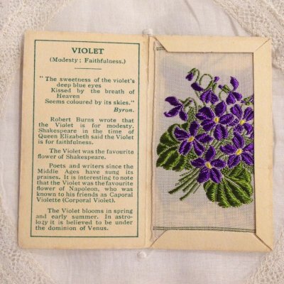 画像1: 広告 シガレットカード シルク刺繍 VIOLET