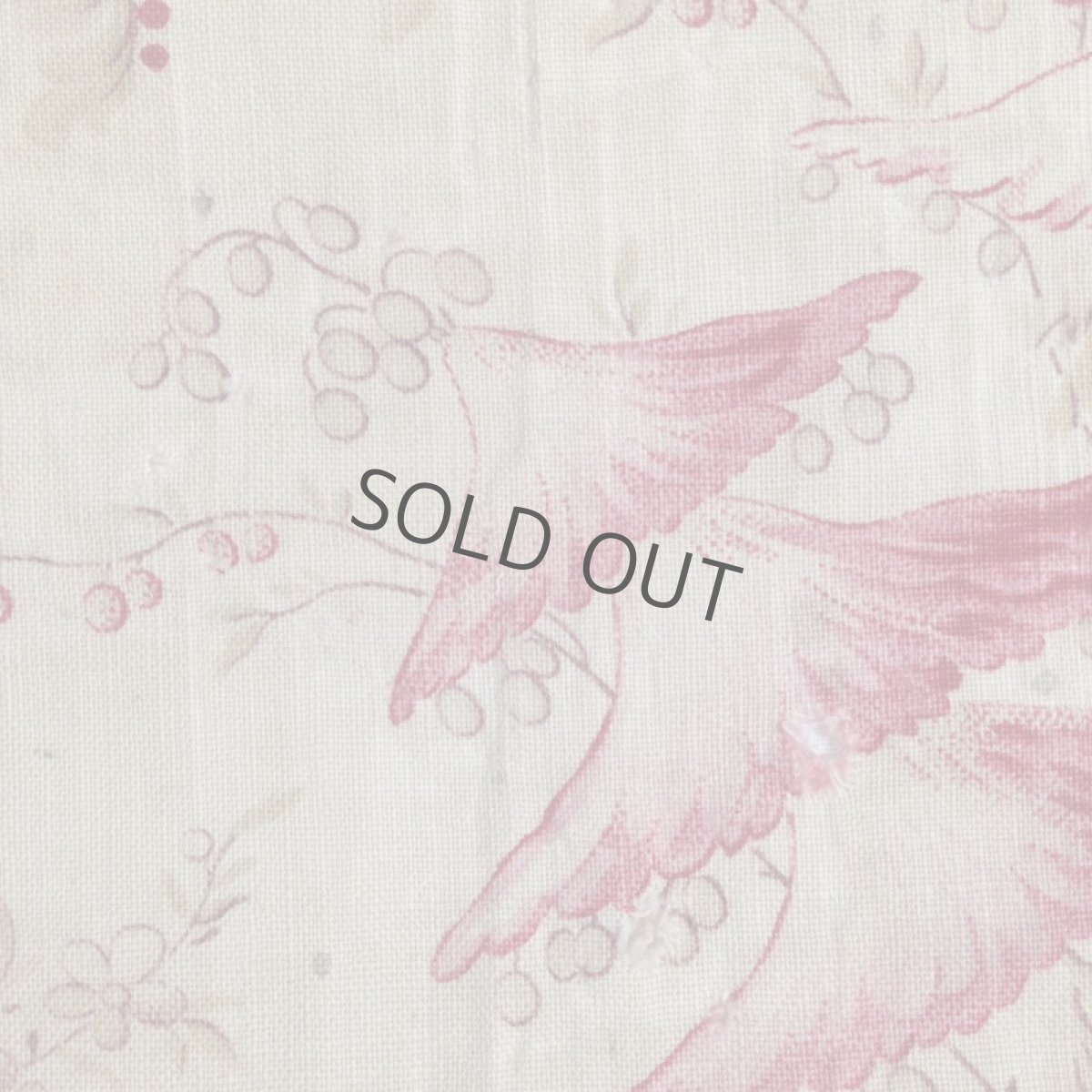 画像3: 古布 はぎれ ベージュ/赤 花/草木 (3)