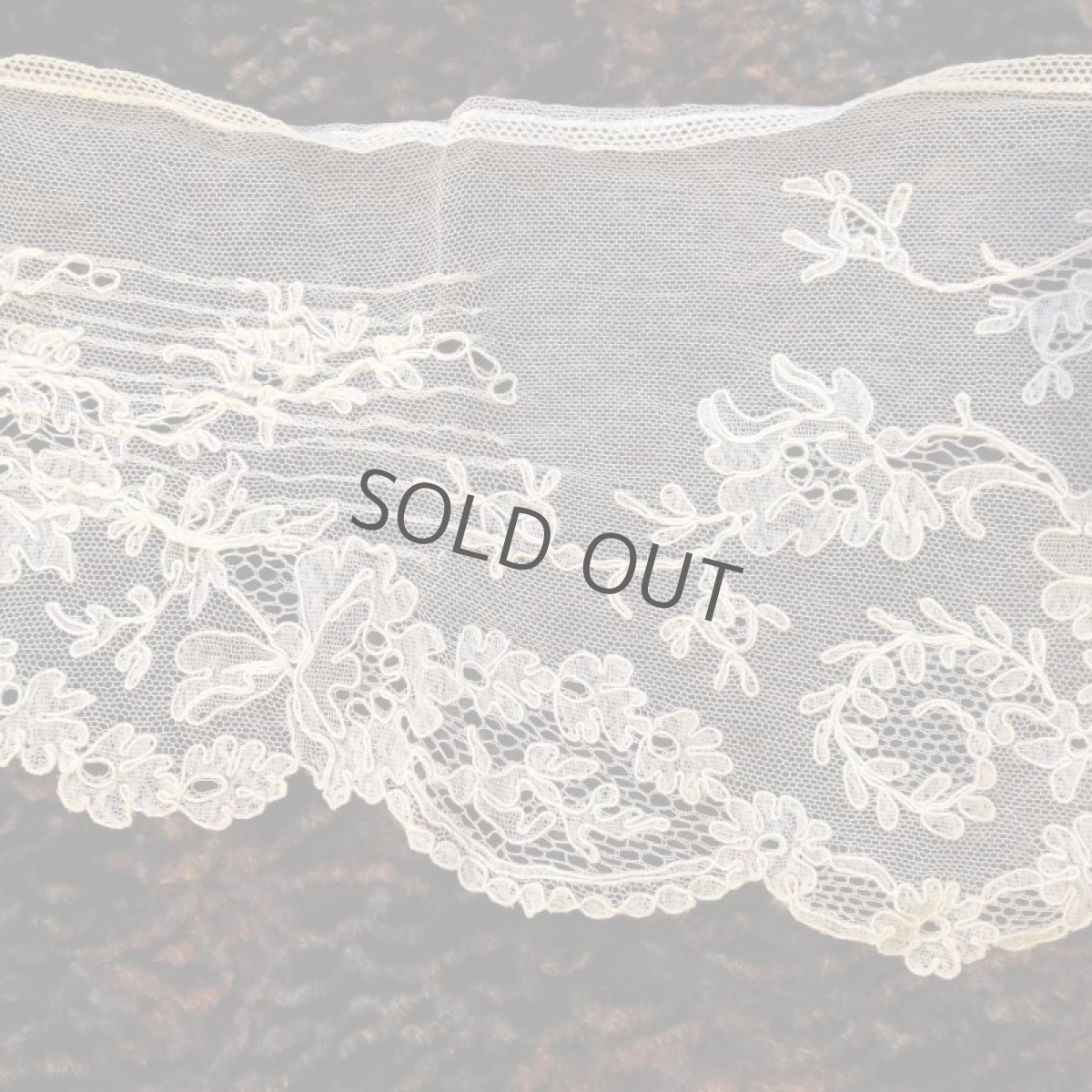 画像3: 手芸用品  はぎれレース チュールレース 生成り 花 (3)