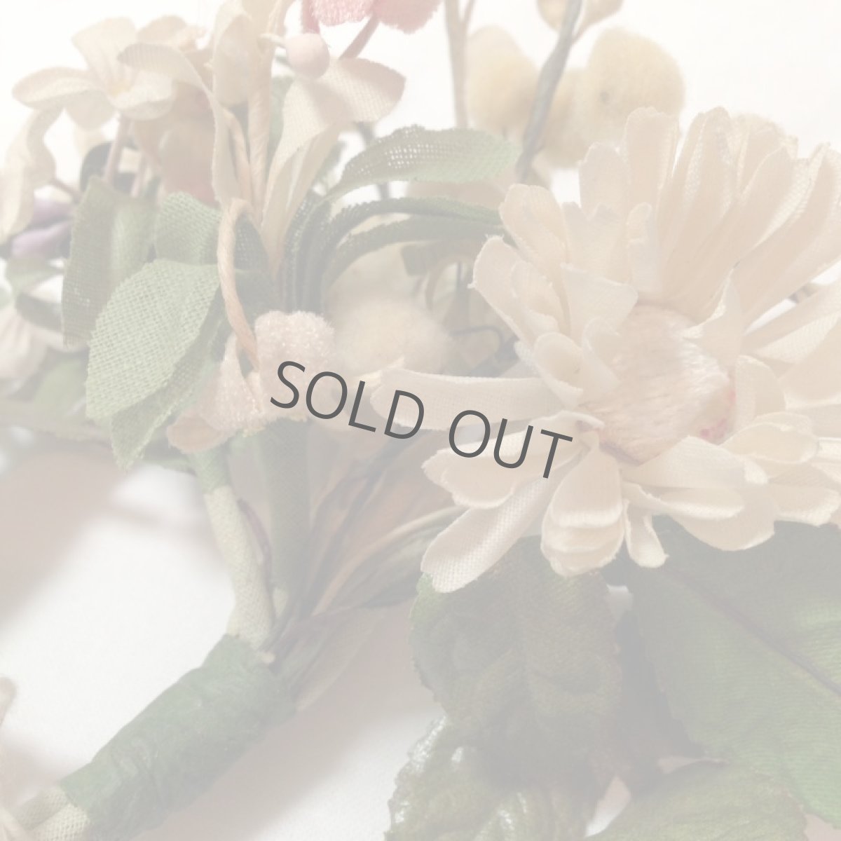 画像4: 布花 小花ブーケ ホワイト 葉付き (4)