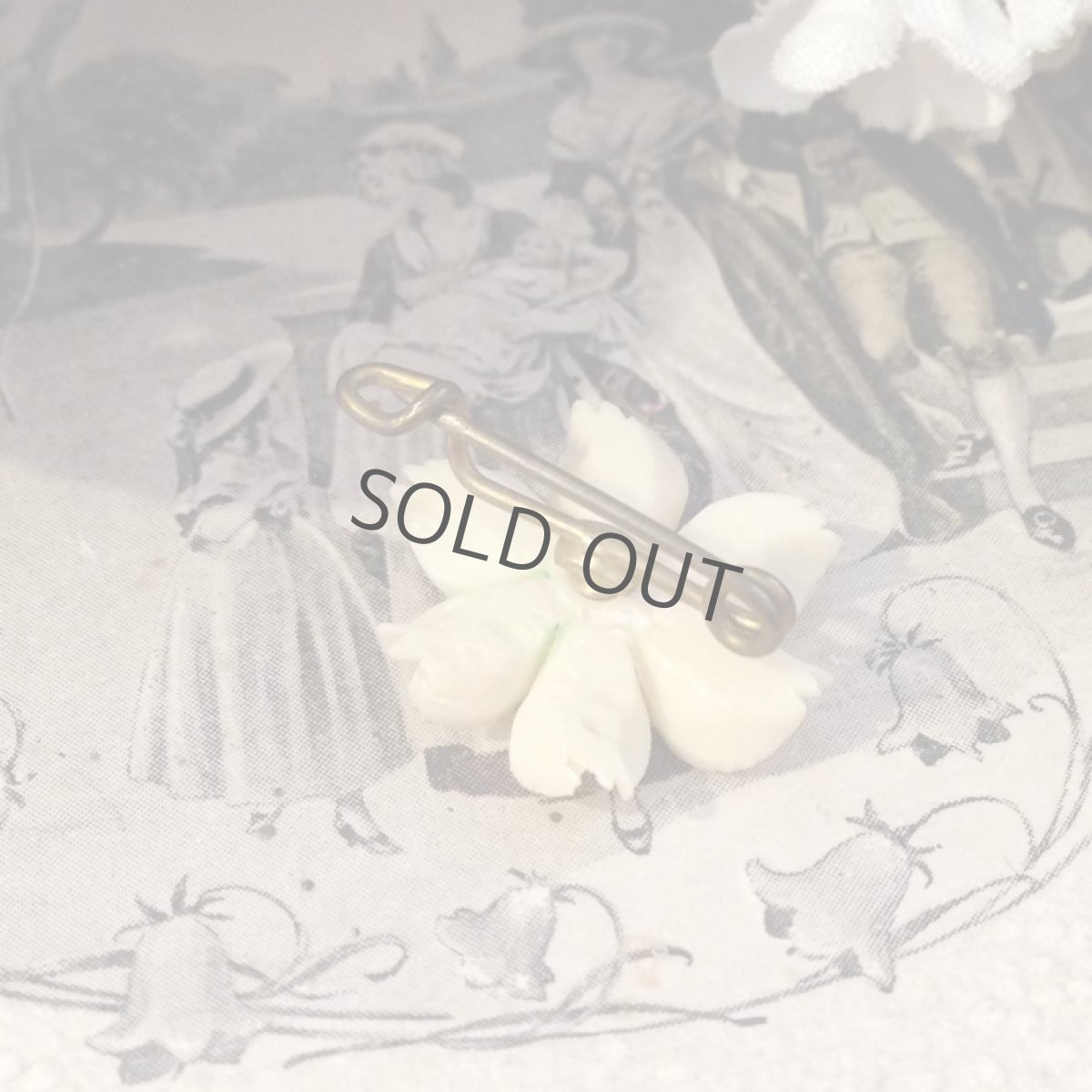 画像2: ブローチ Ox Bone 花 (2)