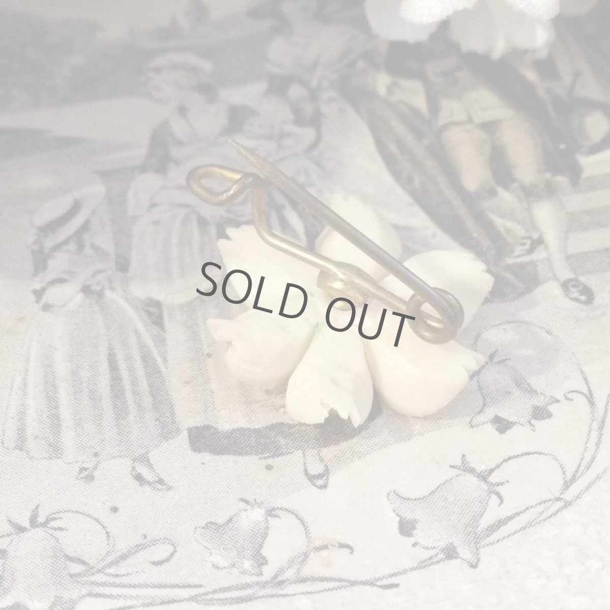 画像3: ブローチ Ox Bone 花 (3)