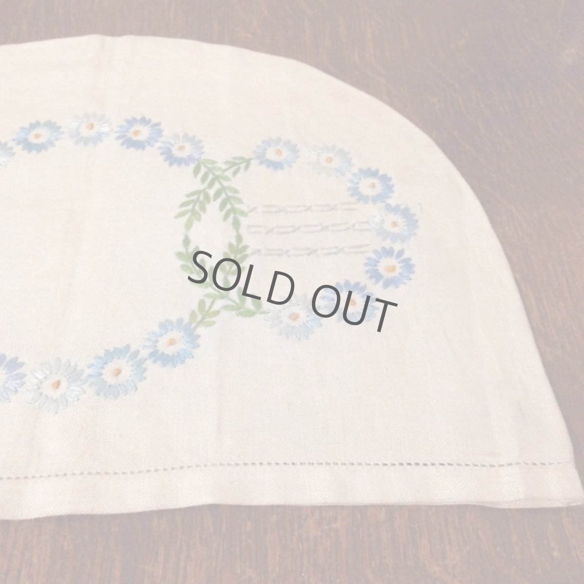 画像10: ティーコゼ グレーベージュ 刺繍 グリーン/ブルー (10)