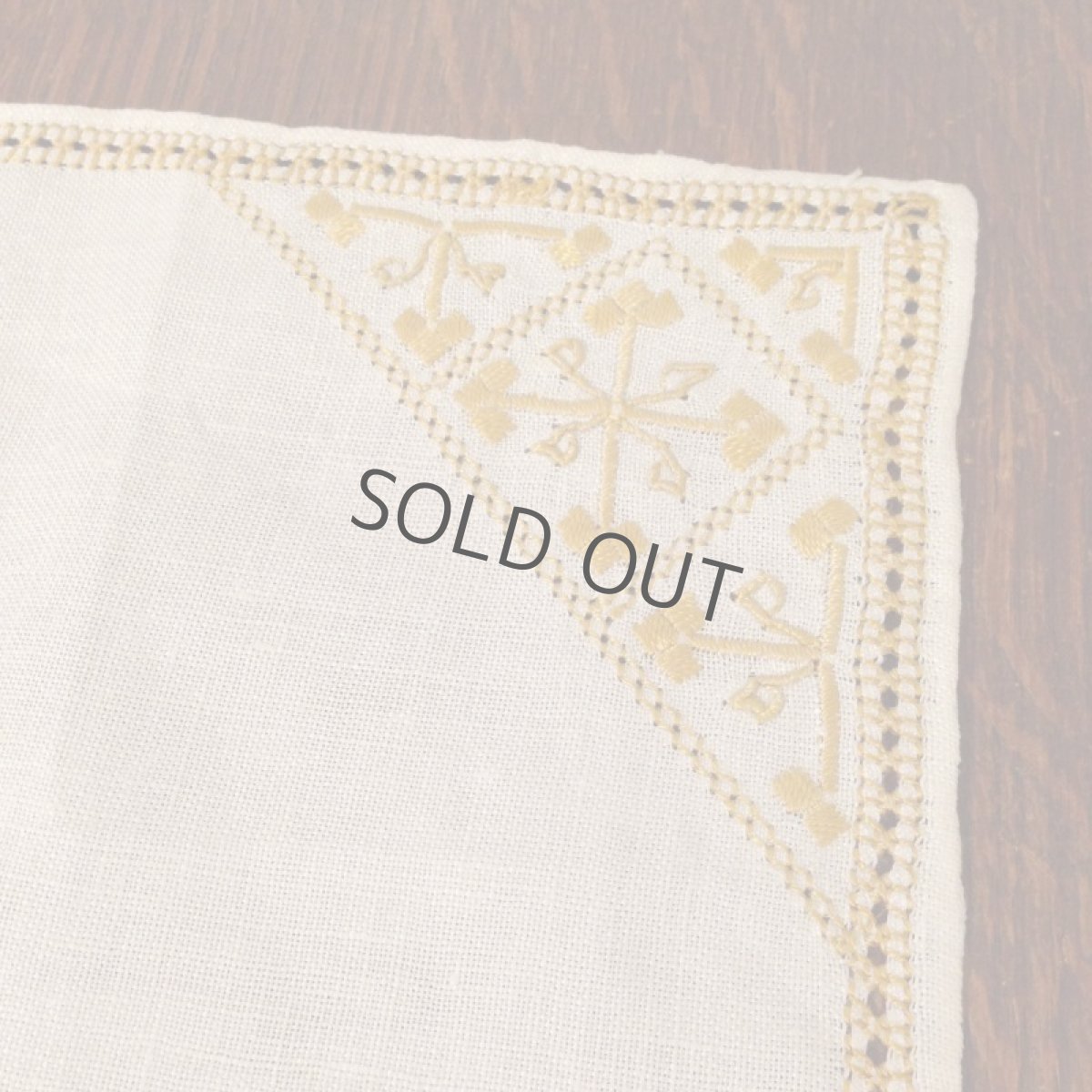 画像7: テーブルリネン ベージュ 刺繍 模様 イエロー (7)