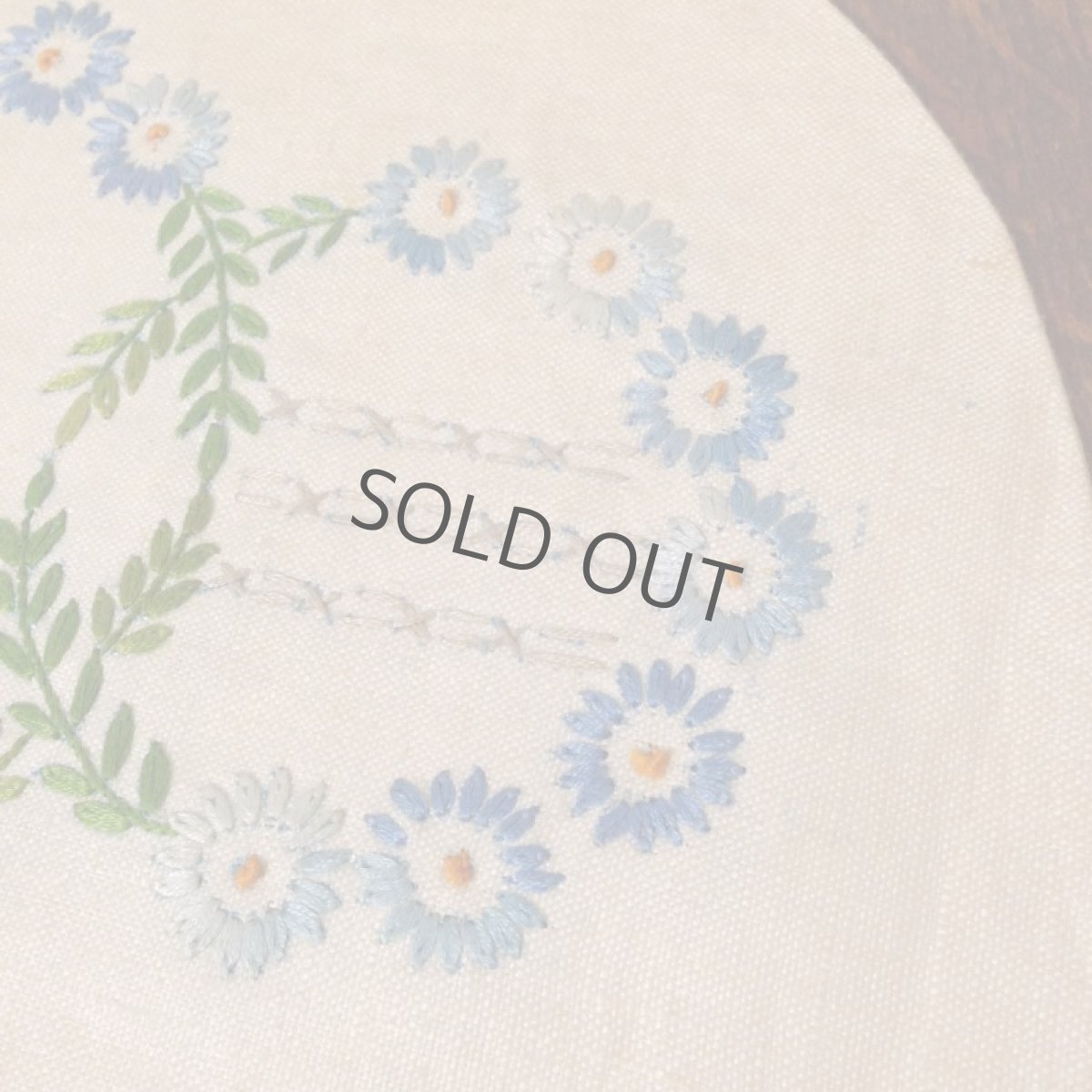 画像12: ティーコゼ グレーベージュ 刺繍 グリーン/ブルー (12)