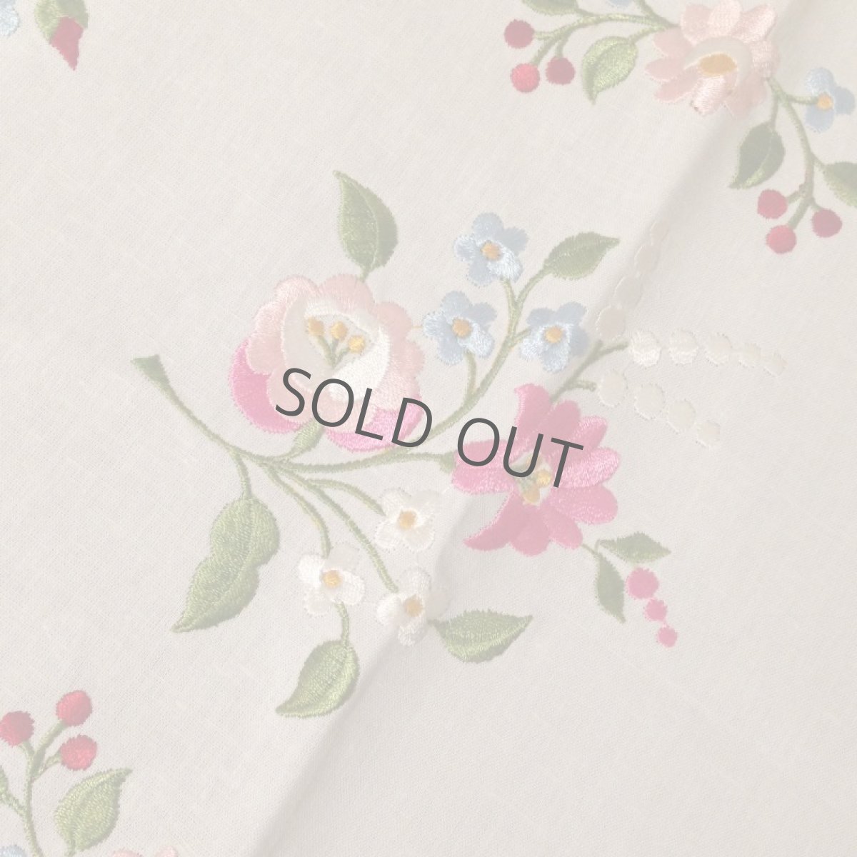 画像8: テーブルリネン ホワイト 刺繍 だ円 花 ピンク/グリーン/水色 (8)