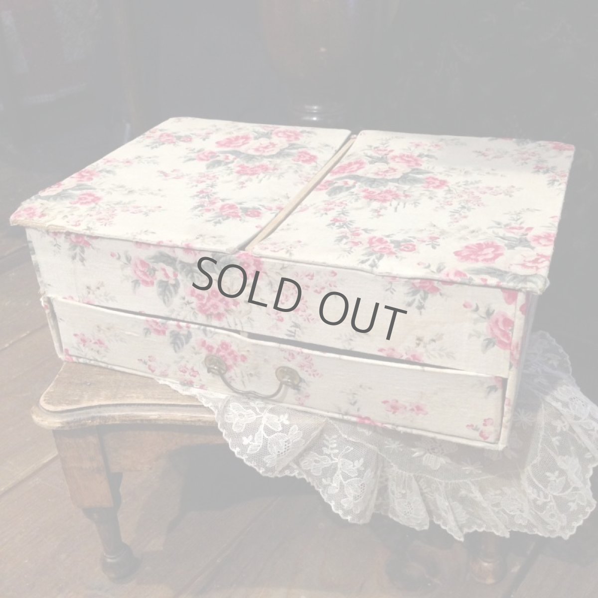 画像3: 布箱 カルトナージュ 引き出し ピンク 花柄 (3)