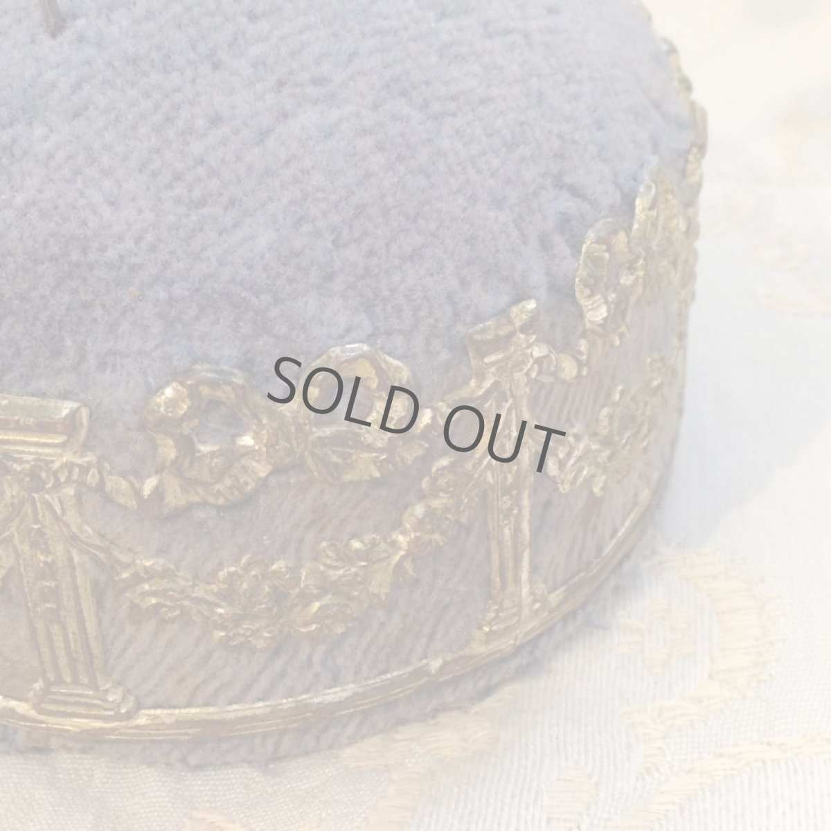 画像9: 手芸用品 ピンクッション くすんだブルー/リボンの装飾 (ハットピン込み) (9)